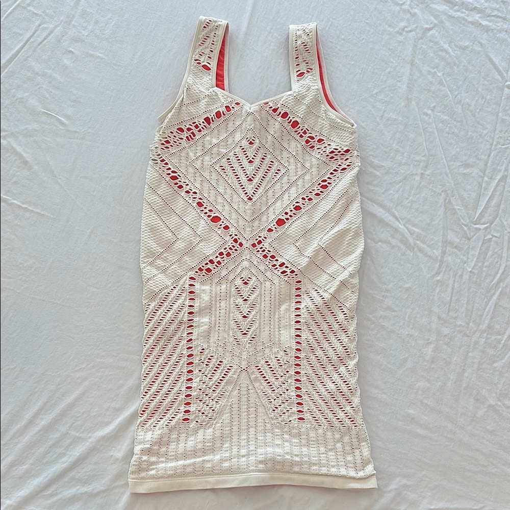 Chic White and Pink Swim Coverup